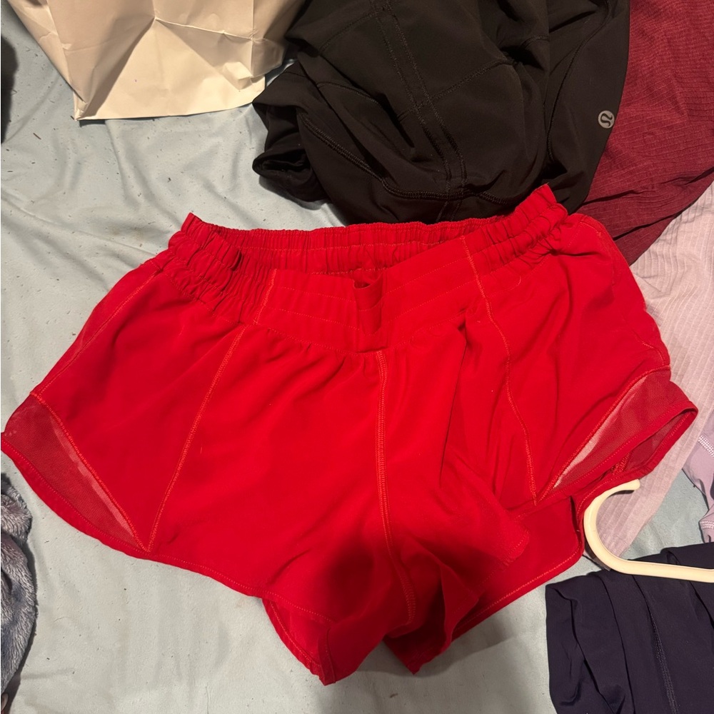 Lululemon Athletica Vibrant Red Athletic Shorts